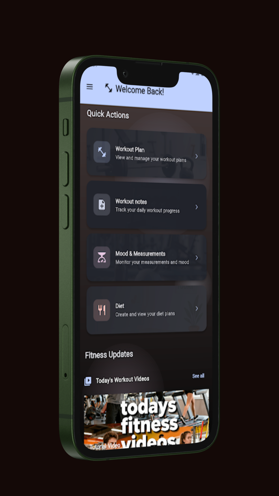 Gym Fitness App Screenshot